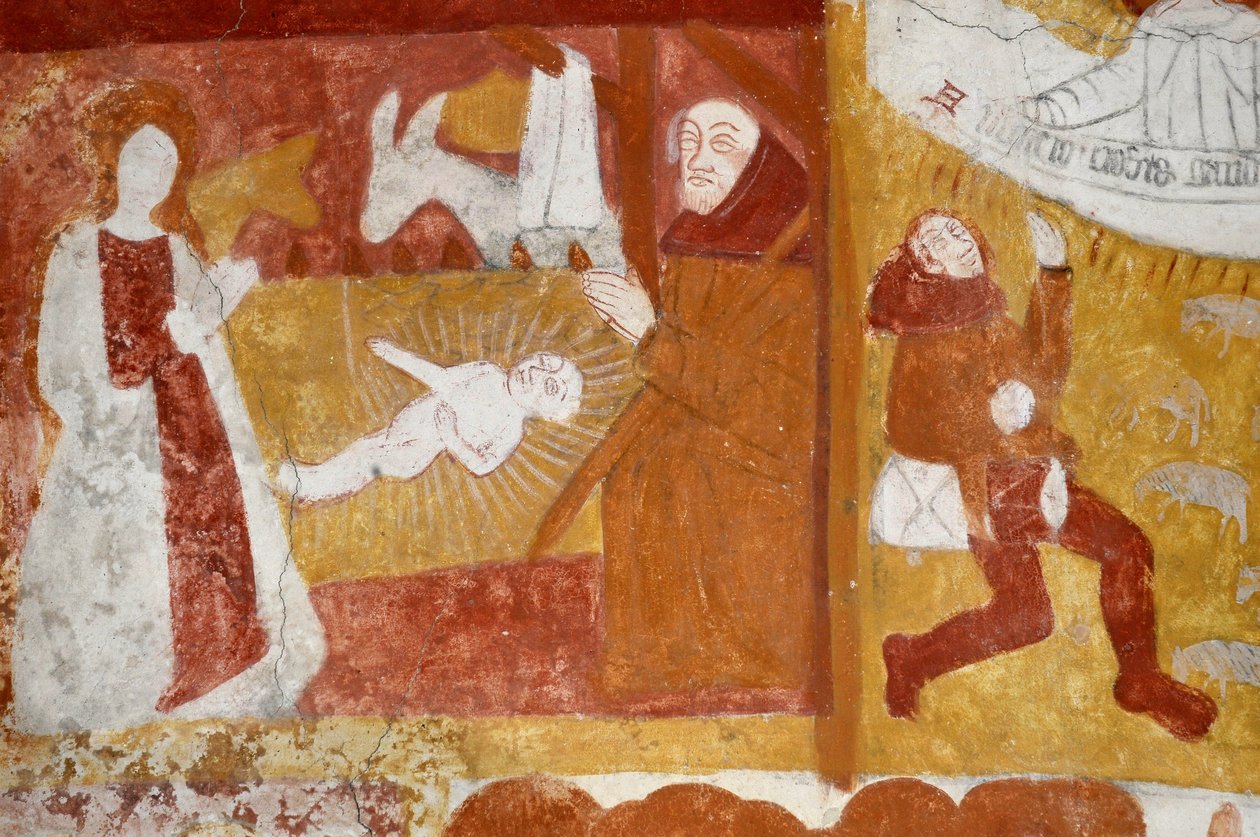 Romaans kunst: De kapel van Sint-Catharina, gewelf in de wiegbreeze, de kindertijd van Christus, de passie, het laatste oordeel en Christus in de Majesteit. Fresco