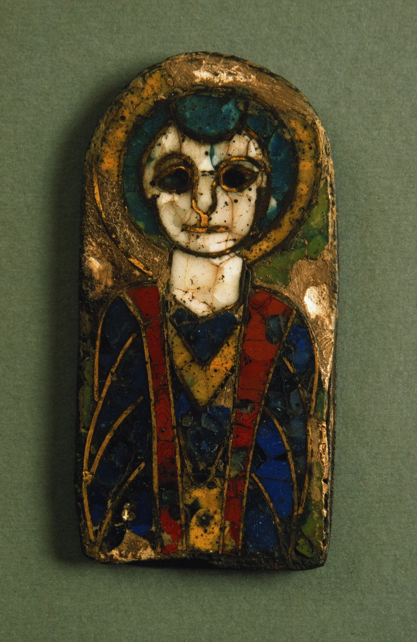 Ronde plaquette, Christus of een heilige afbeeldend, late 9e eeuw door Unbekannt