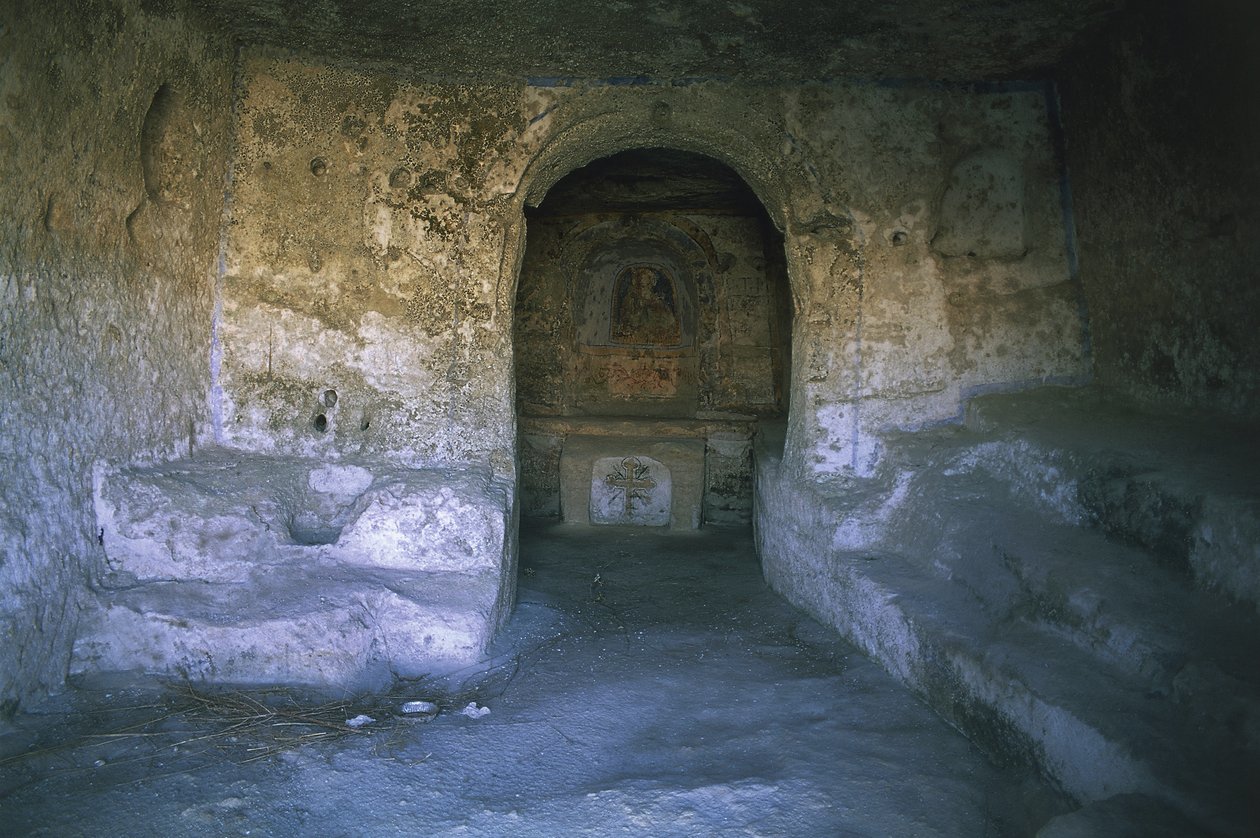 Ruïnes van een kerk, Rotskerk, Matera, Basilicata, Italië door Benjamin Baud