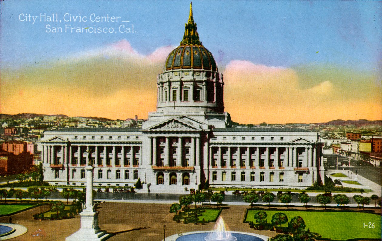 San Francisco: Stadhuis, Civic Center door Unbekannter Künstler