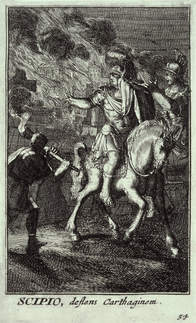 Scipio Africanus de Jongere (185-129 v.Chr.) (gravure) door Unbekannter Künstler