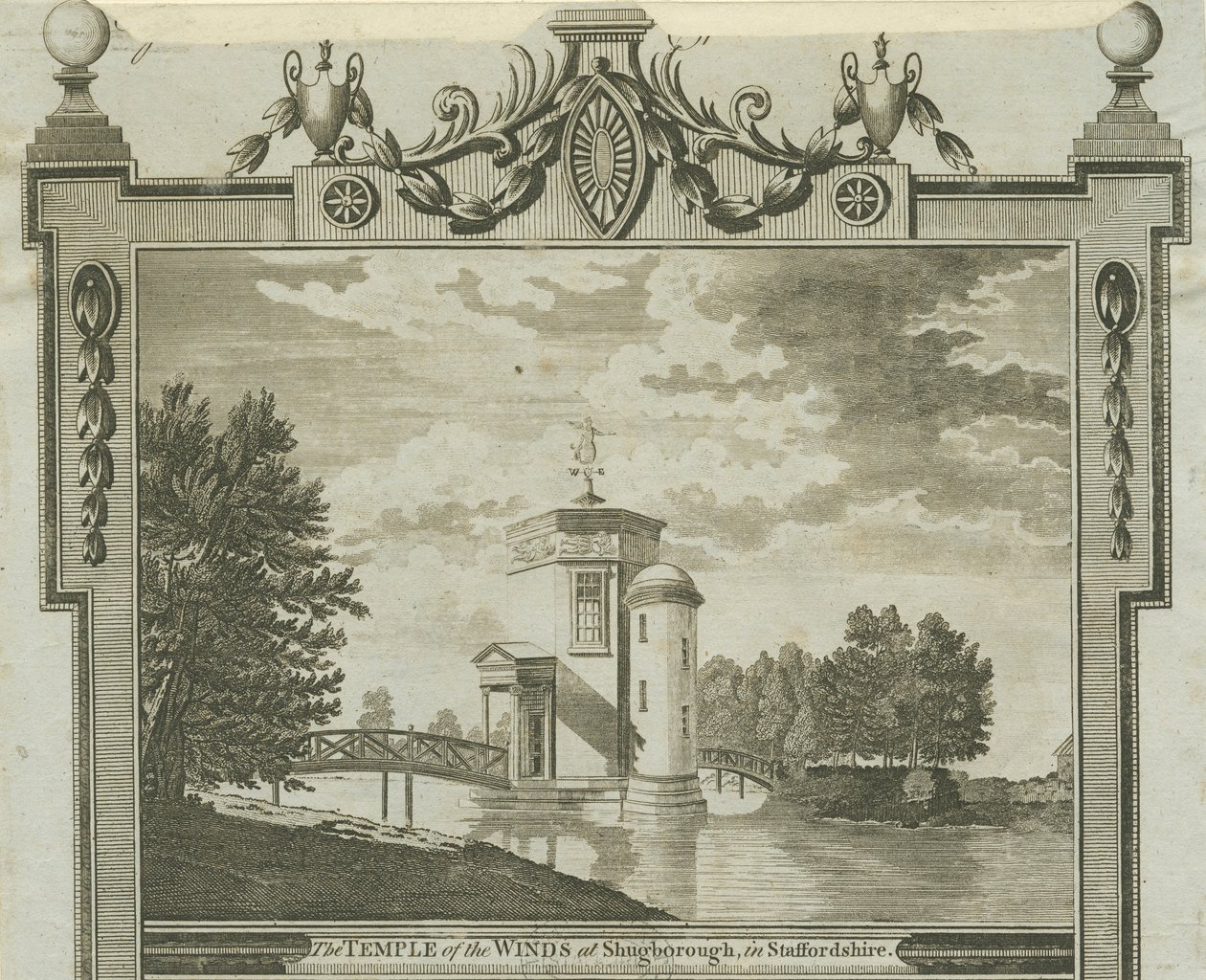 Shugborough - Tempel van de Winden: gravure, nd [ca. 1770] door Unbekannt