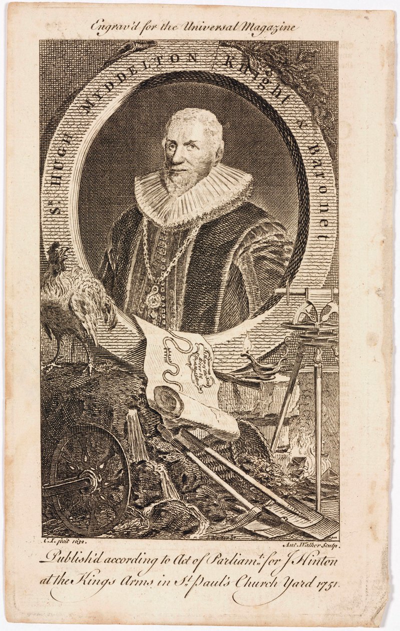 Sir Hugh Myddelton, Welshe goudsmid en ingenieur, ca. 1620s door Unbekannt