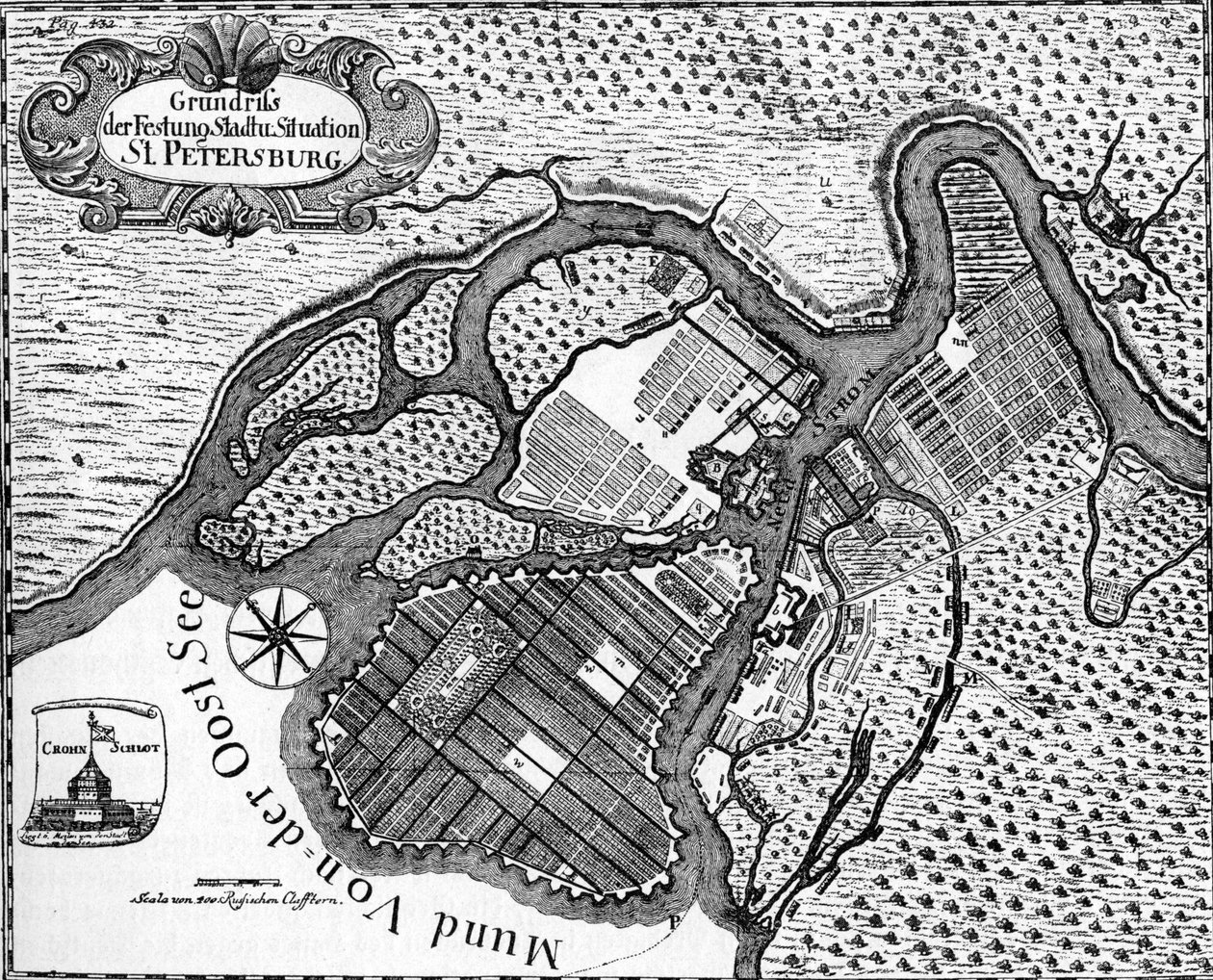 Sint-Petersburg - plattegrond van de Russische stad door Unbekannter Künstler