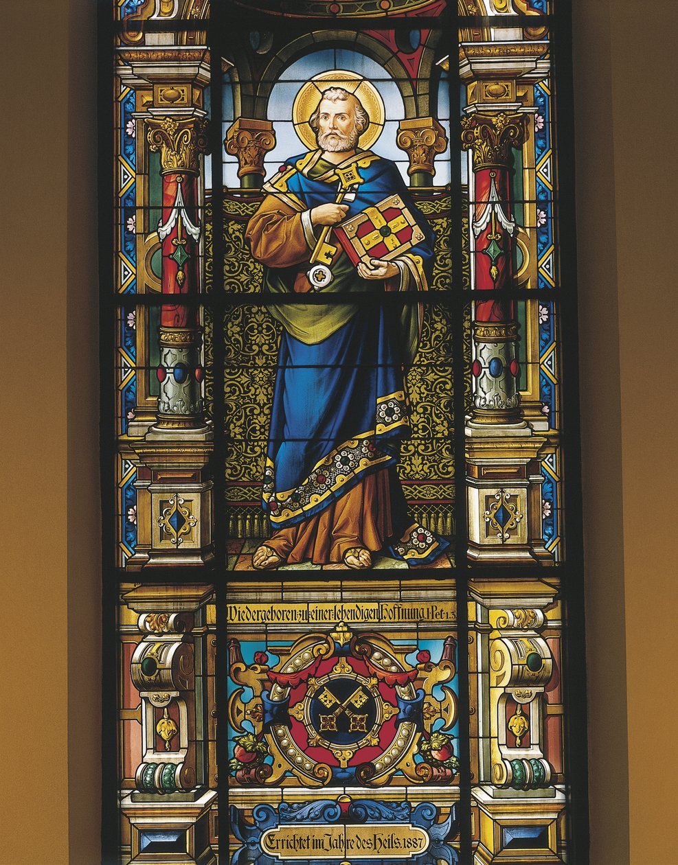 Glas-in-loodraam van St. Peter, Stockholm, Zweden door William M. Timlin