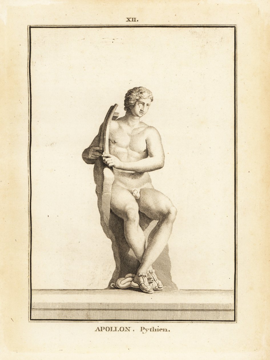 Standbeeld van Pythian Apollo, beschermheer van Delphi, met lier door Unbekannt