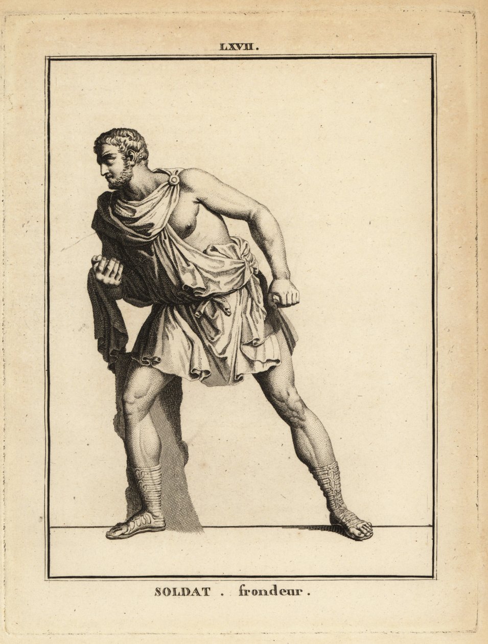 Standbeeld van een Romeinse soldaat, een slingeraar door Unbekannt
