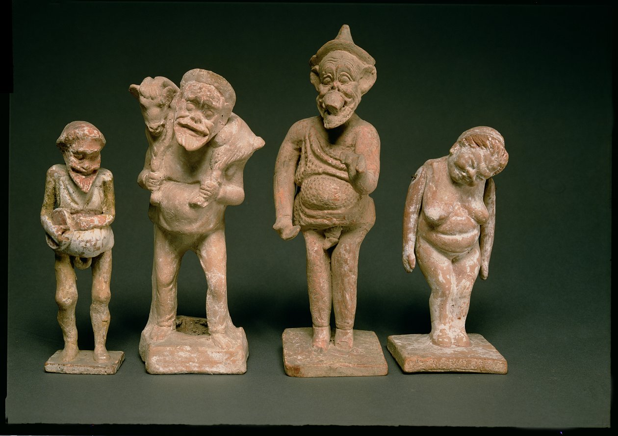 Beeldjes van acteurs en actrices, Hellenistisch, ca. 325-50 v.Chr. (terracotta) door Unbekannt