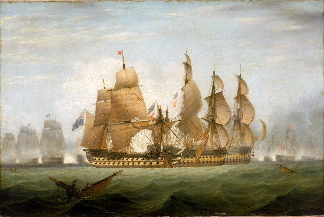 De Slag bij Kaap Sint-Vincent (Portugal), 14 februari door Unbekannter Künstler