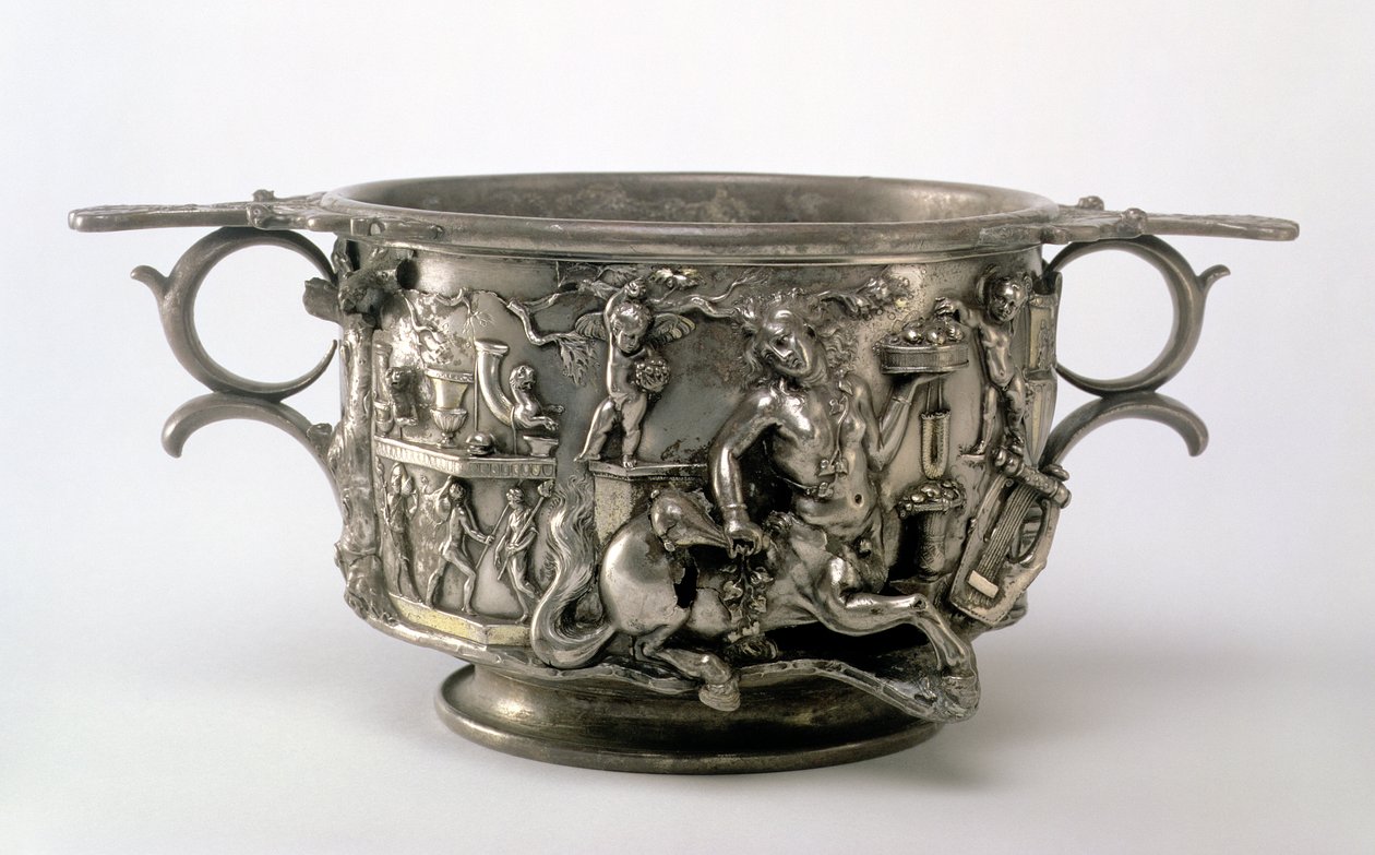 De Centaur Cup, Gallo-Romeins, uit de Berthouville-schat, c.2e-3e eeuw n.Chr. door Unbekannt