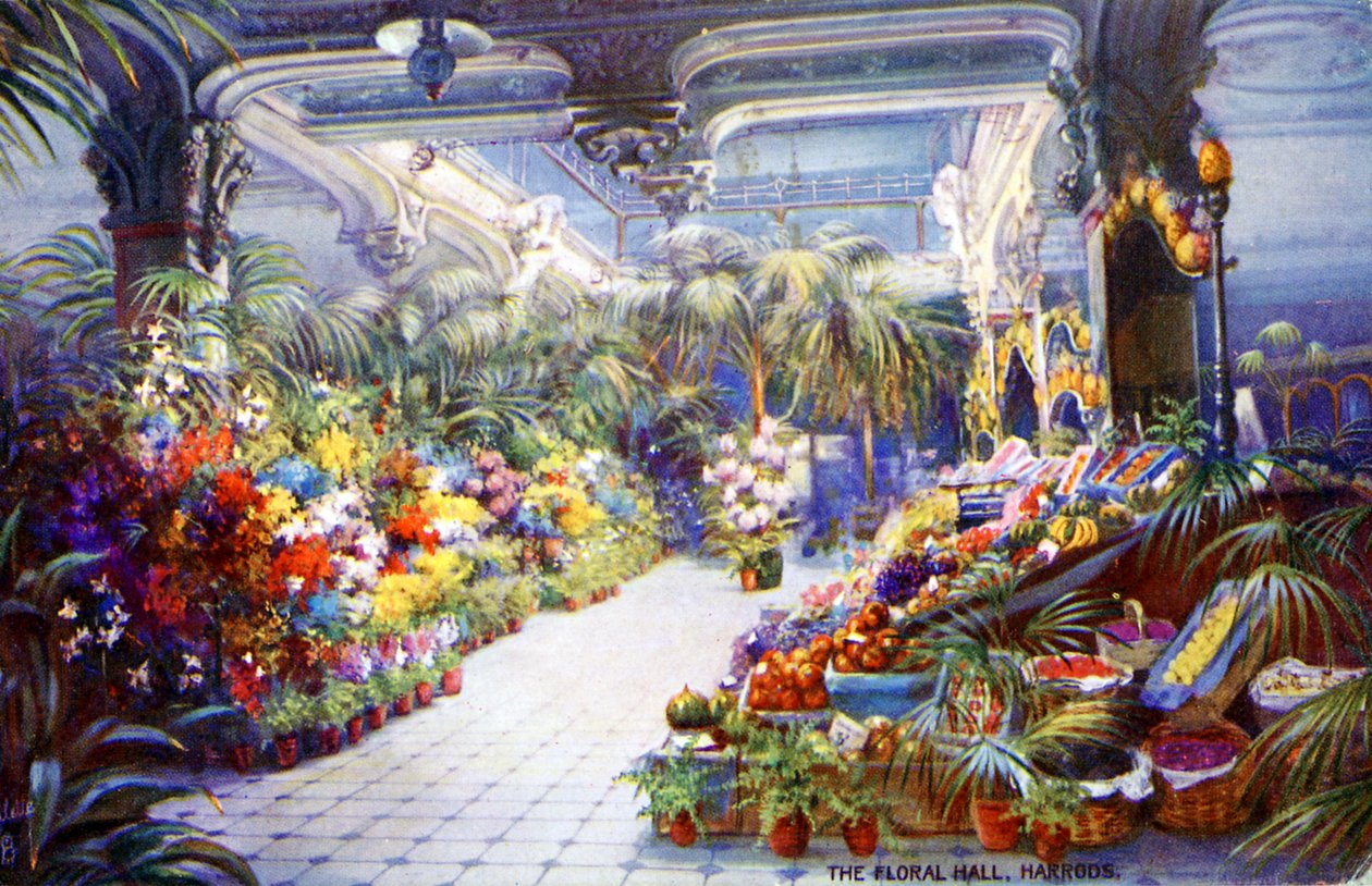 De Bloemenhal bij Harrods, c.1916 door Unbekannter Künstler