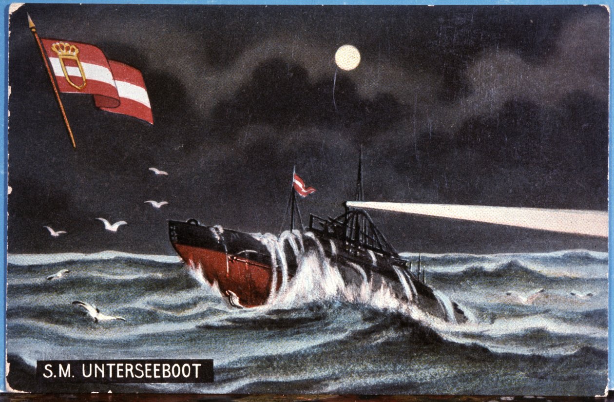 De Duitse onderzeeër Unterseeboot door Unbekannter Künstler