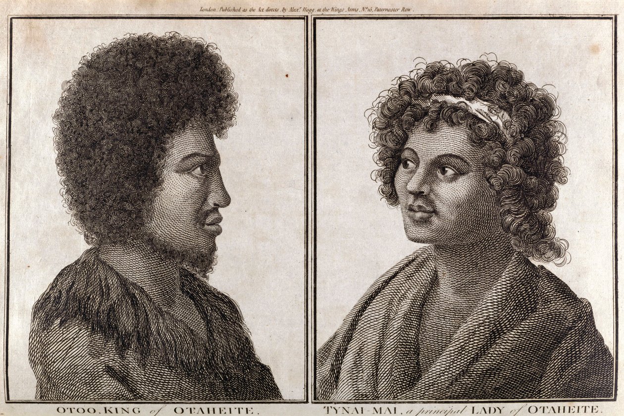 De koning en een voorname dame van Tahiti, ca. 1773 door Unbekannt