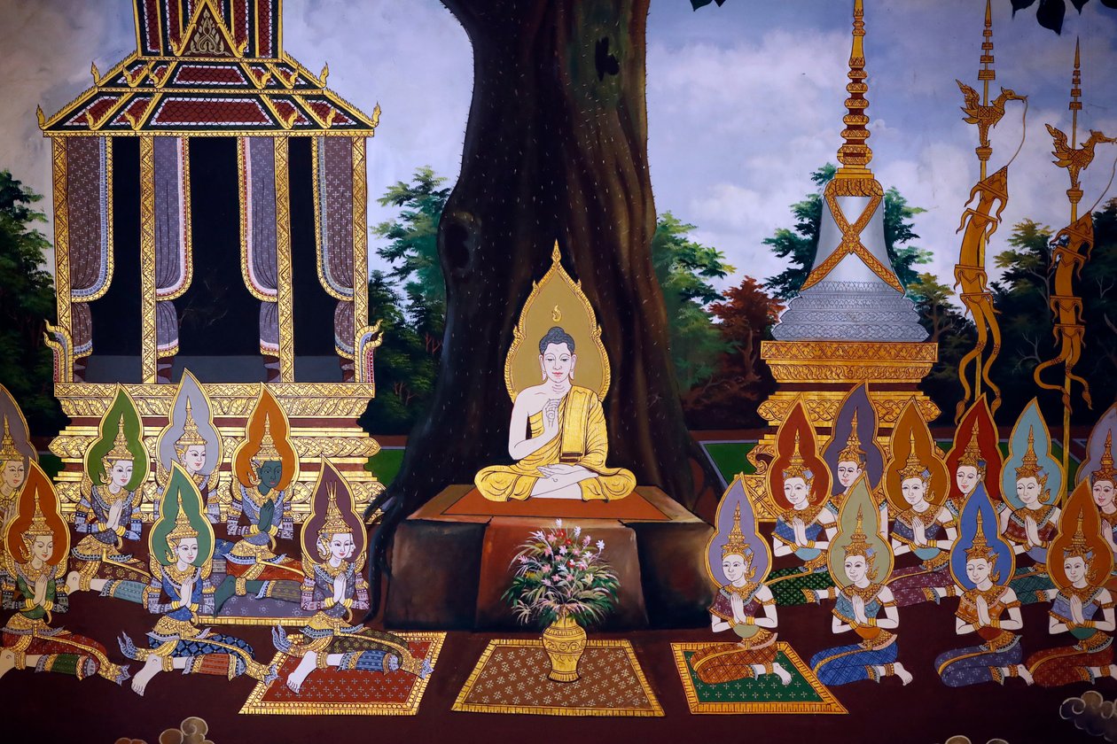 Het leven van de Boeddha, muurschildering, Wat Botum tempel, Phnom Penh, 2022 (foto) door Unbekannter Künstler