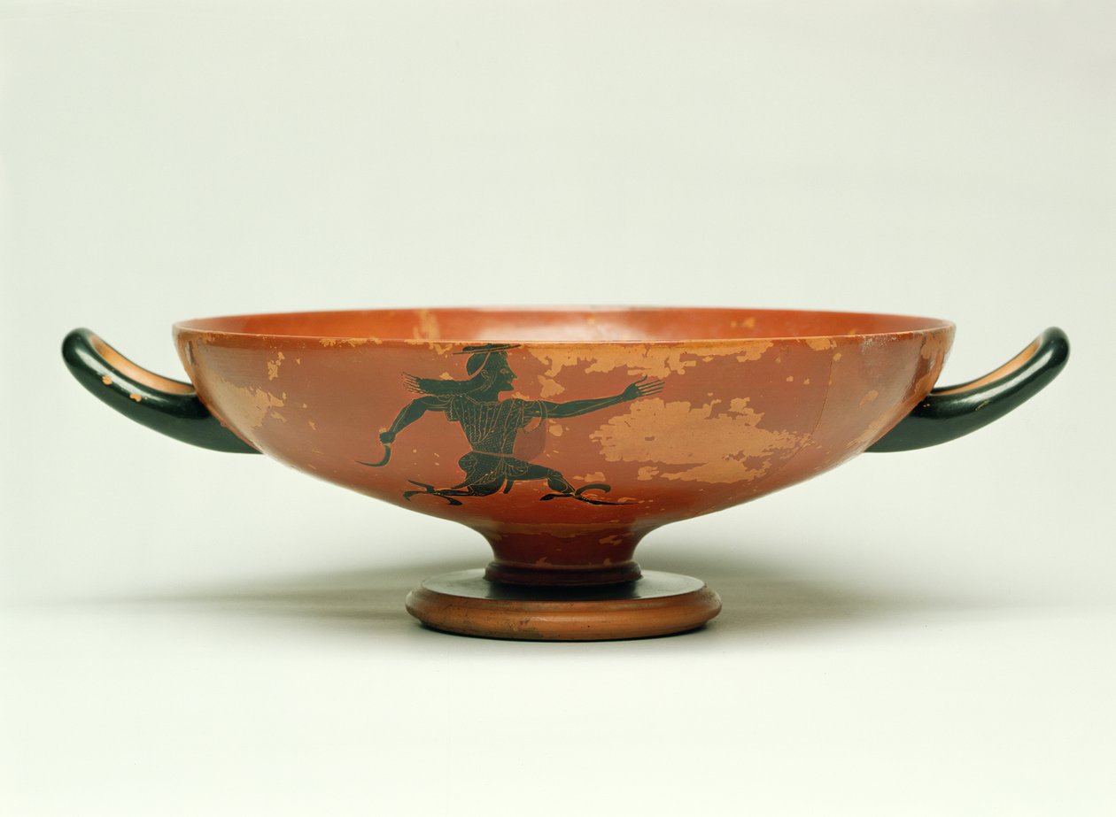 De achtervolging van Perseus, Attische zwart-figuur kylix gemaakt door de Pepaks Meester, 525-520 v.Chr. door Unbekannt
