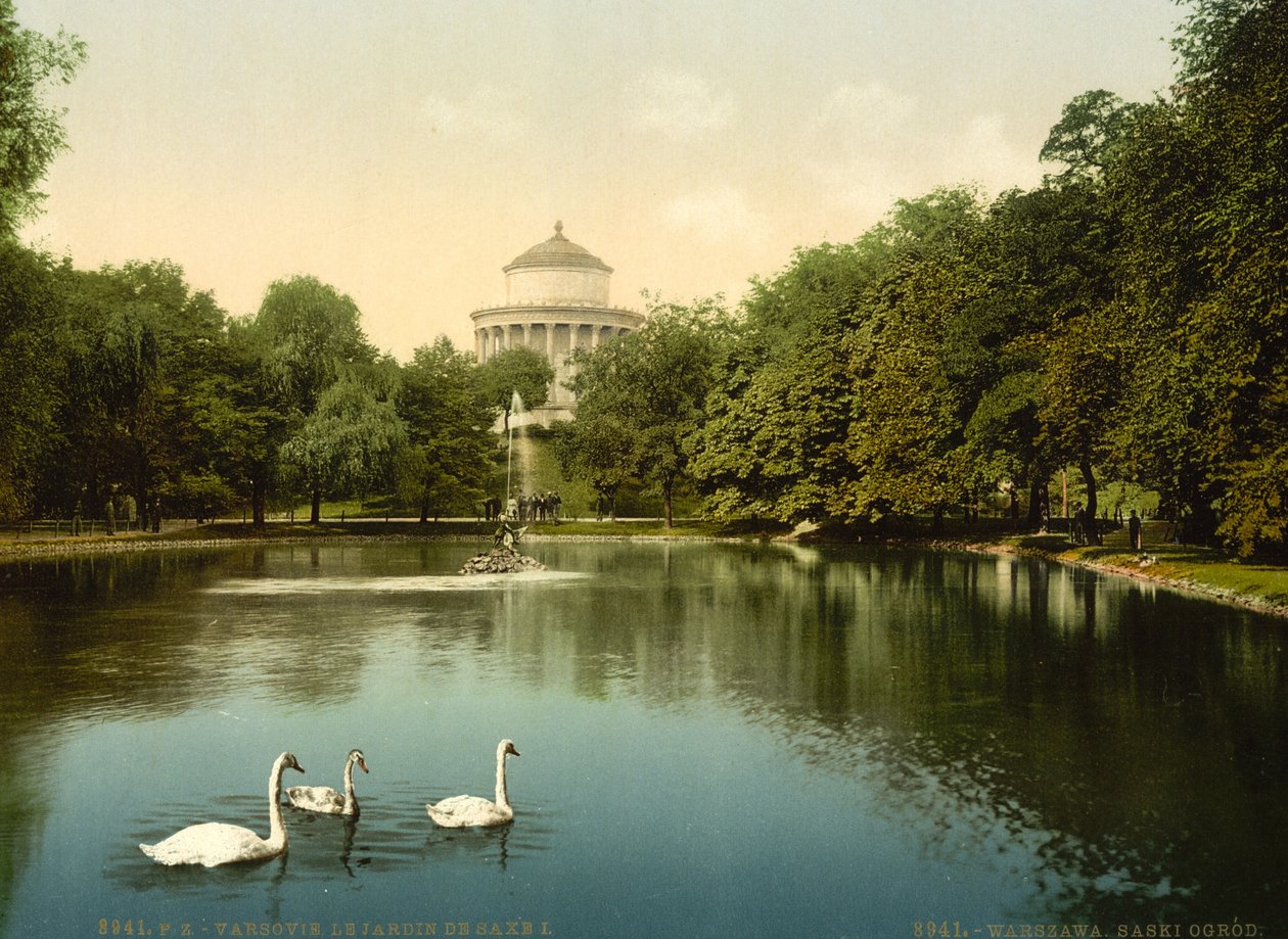 De Saxe-tuin, Warschau, Rusland (d.w.z. Warschau, Polen), ca. 1890-ca. 1900 door Unbekannter Künstler