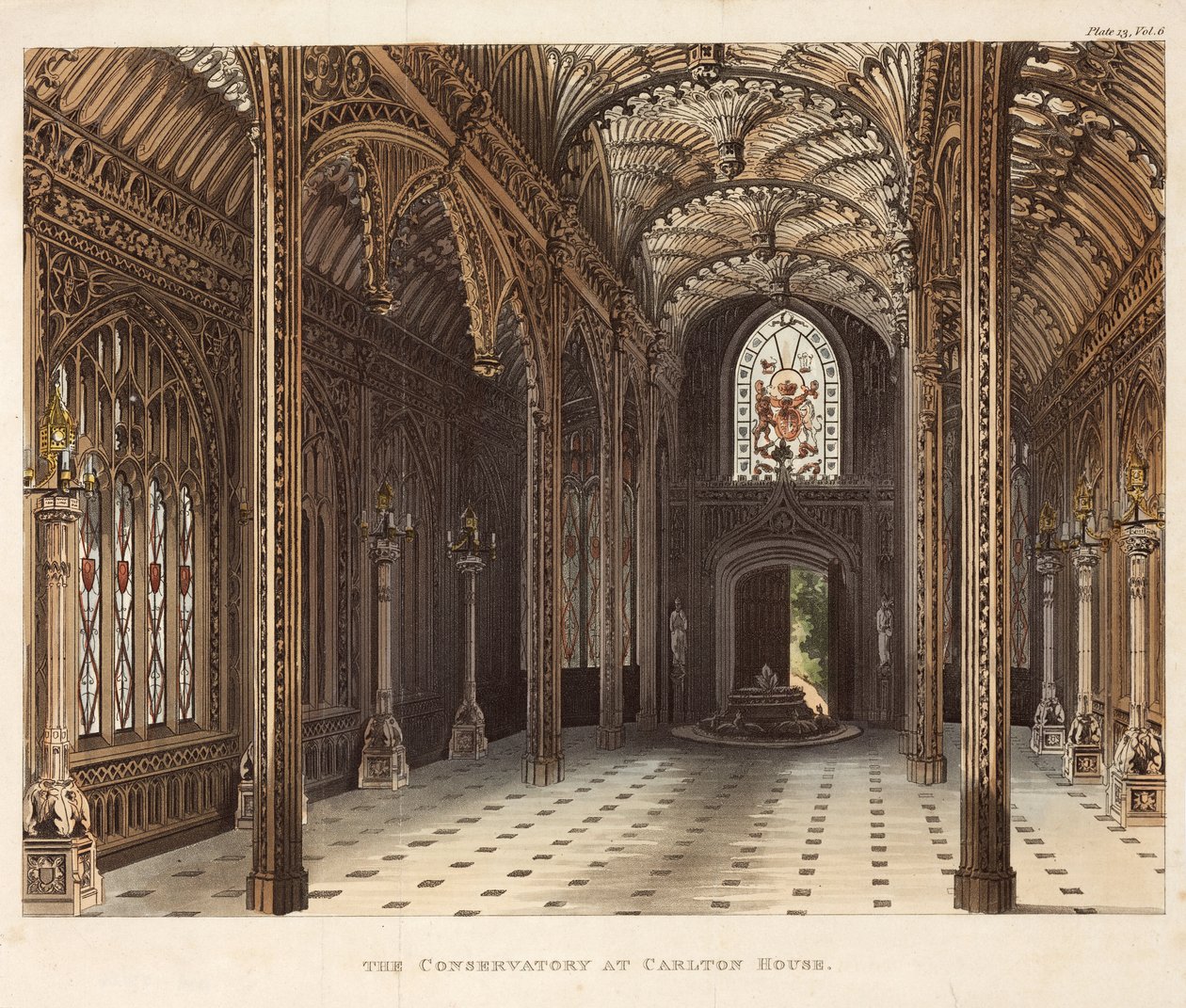 De kas in Carlton House, Pall Mall, Londen, c 1810 door Unbekannter Künstler