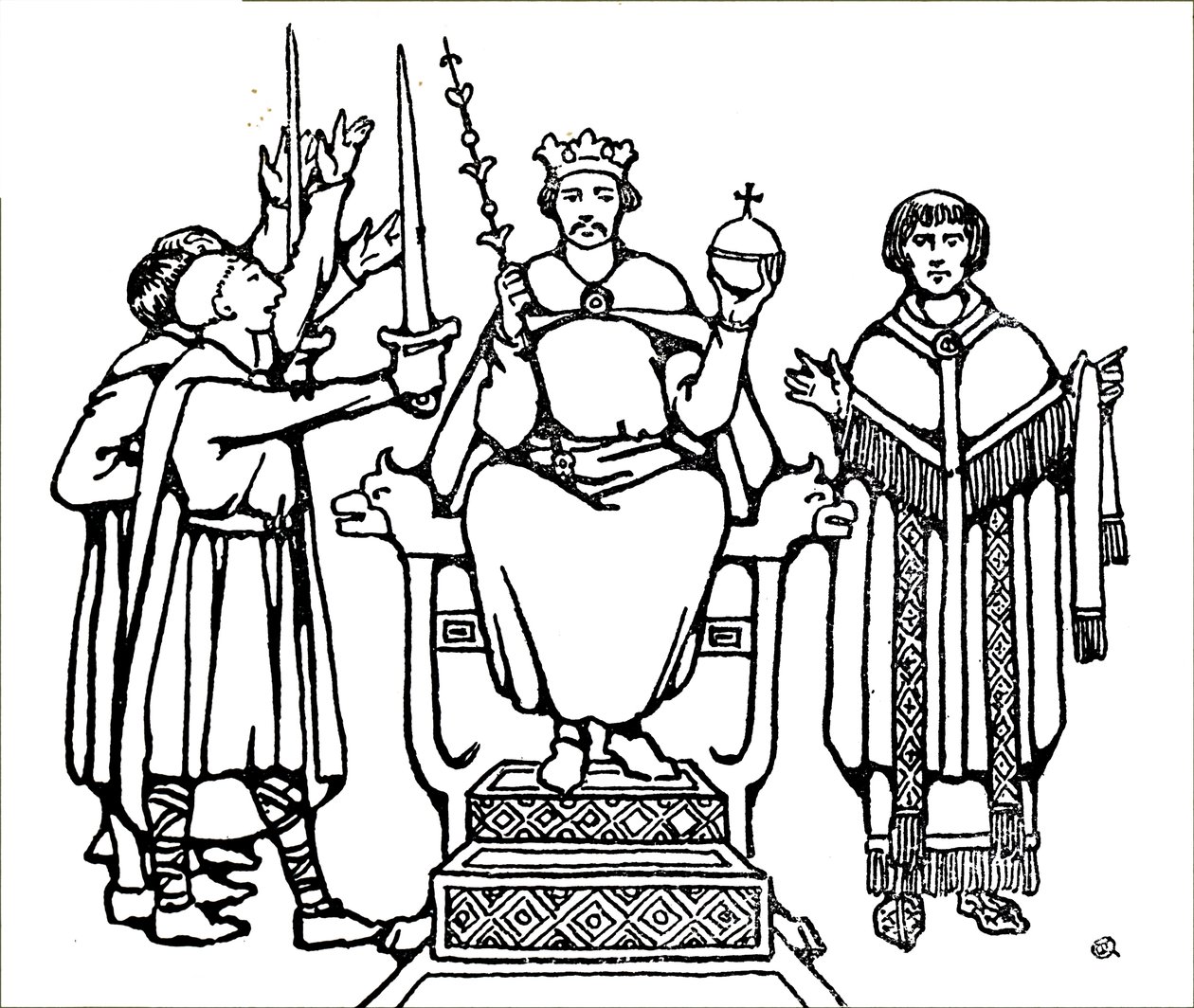 De kroning van koning Harold Godwinson door Unbekannt
