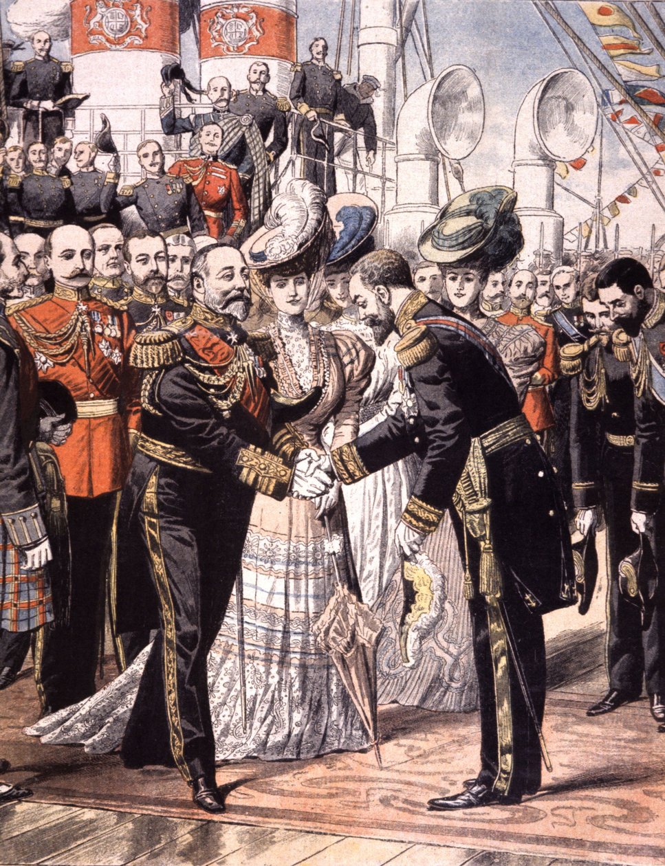 De Franse vice-admiraal Caillard ontvangen door Eduard VII (1904) door Unbekannter Künstler