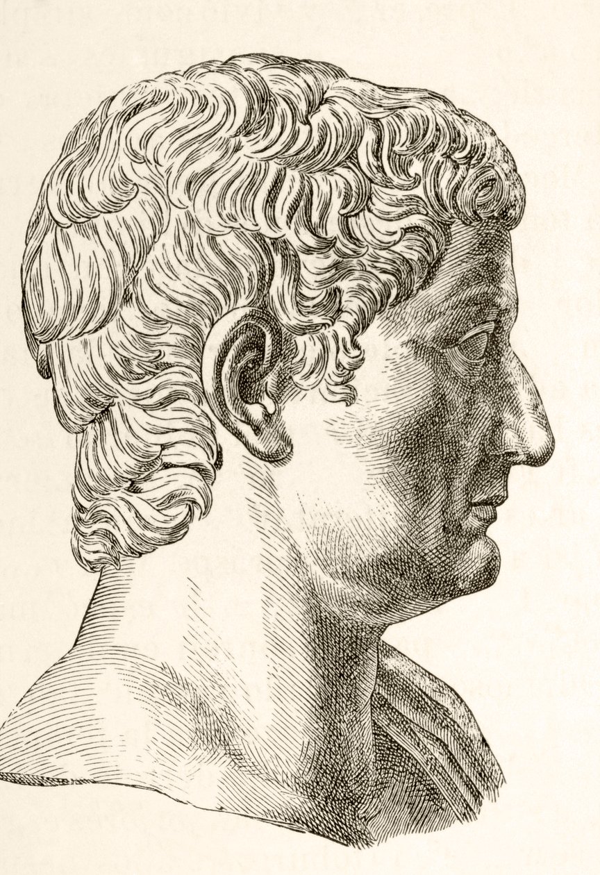 Tiberius Caesar Augustus (42 v.Chr. - 37 n.Chr.), tweede Romeinse keizer, geboren als Tiberius Claudius Nero, uit 