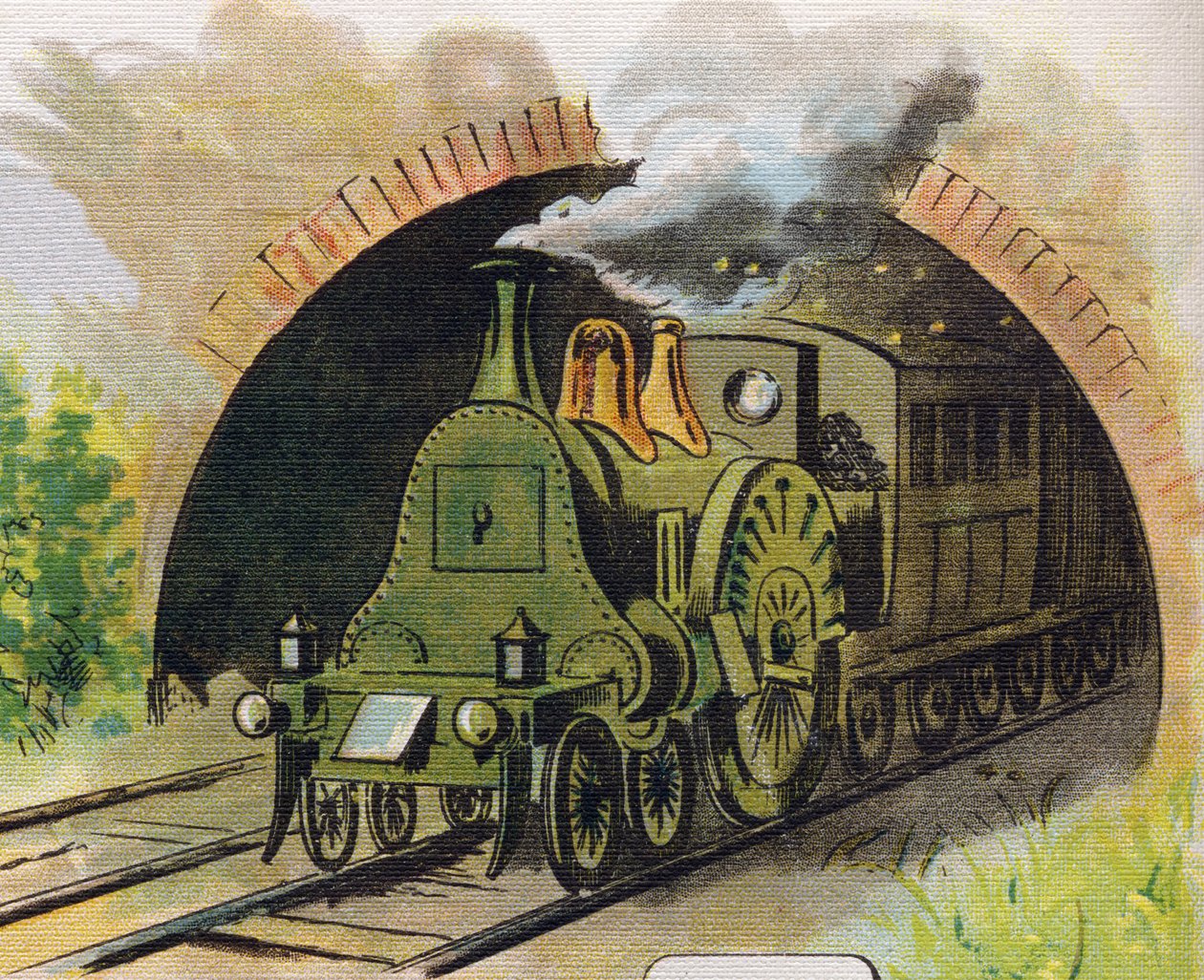 Trein die een tunnel verlaat (uit ABC L