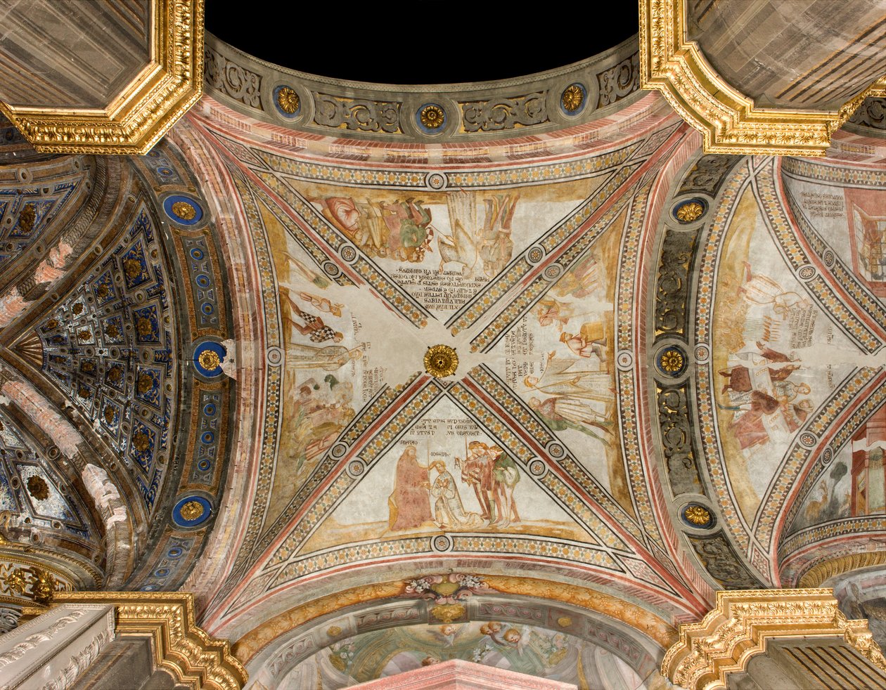 Transept zuid derde oostelijke overspanning, Verhalen van Jozef, Jozef benoemd tot onderkoning van Egypte, Jozef verstrekt tarwe, Broers ontmoeten Jozef zonder hem te erkennen, De broers herkennen Jozef door Unbekannt