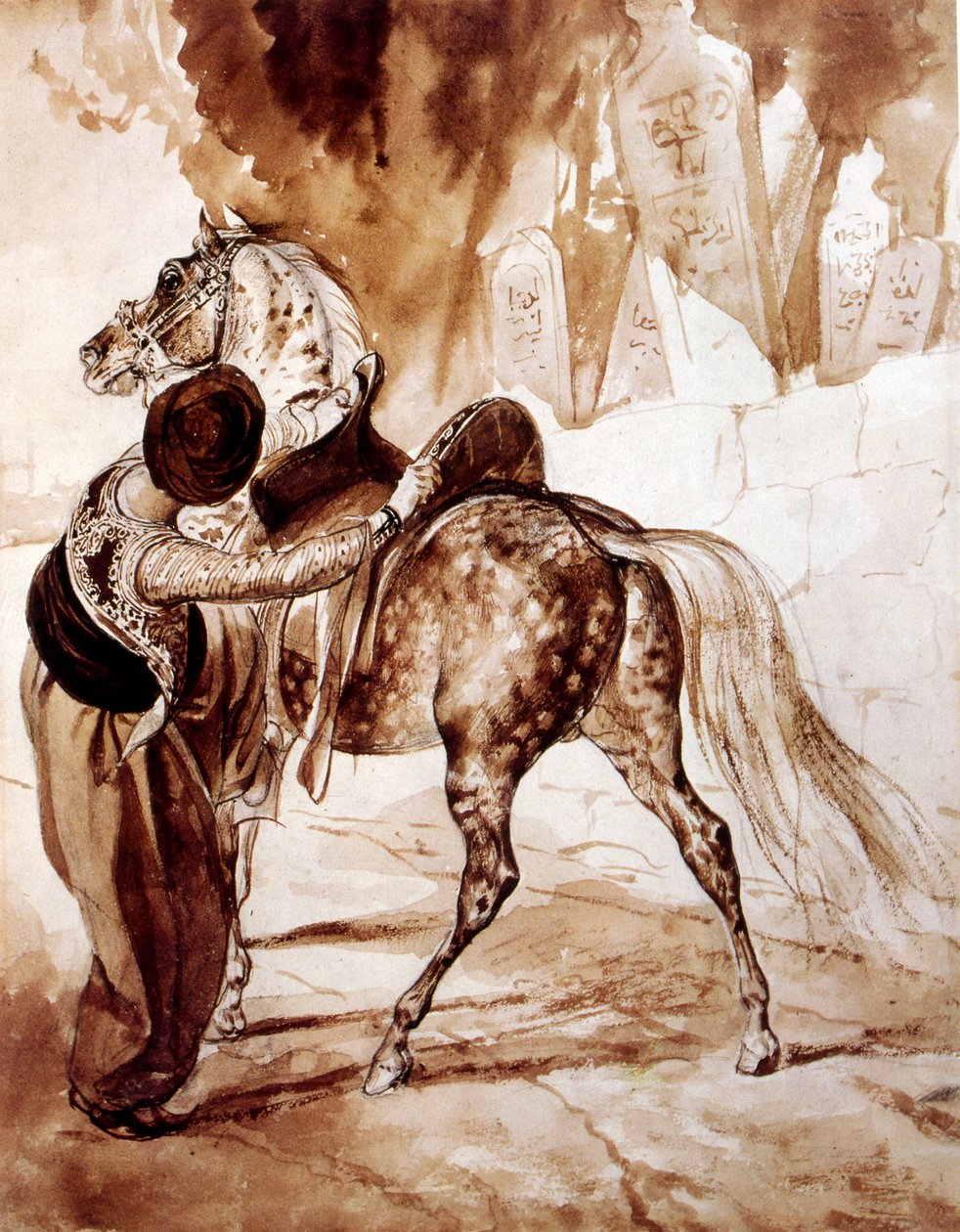 Turk te paard, 1835 door Unbekannter Künstler
