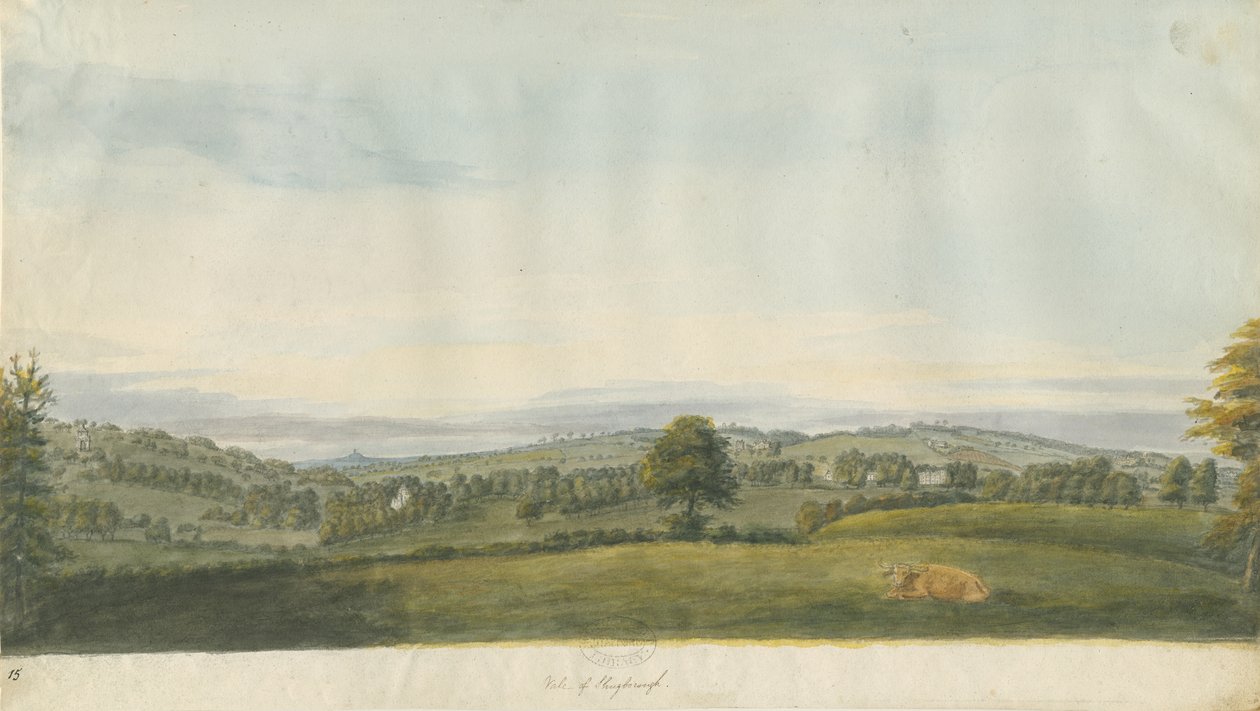 Vale van Shugborough: aquarel, nd [eind 18e eeuw] door Unbekannt