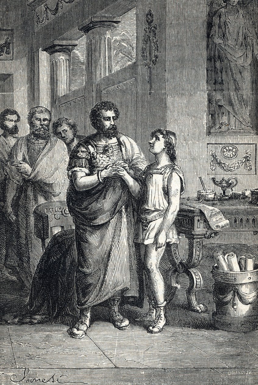 Valentinianus II erkend als Romeins keizer door Gratianus (375). 1888 door Unbekannter Künstler