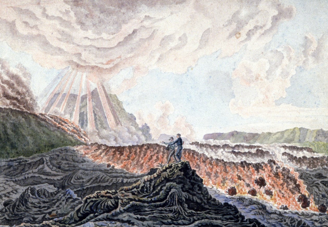 Vulkaanuitbarsting van Piton de la Fournaise, Réunion door Unbekannter Künstler
