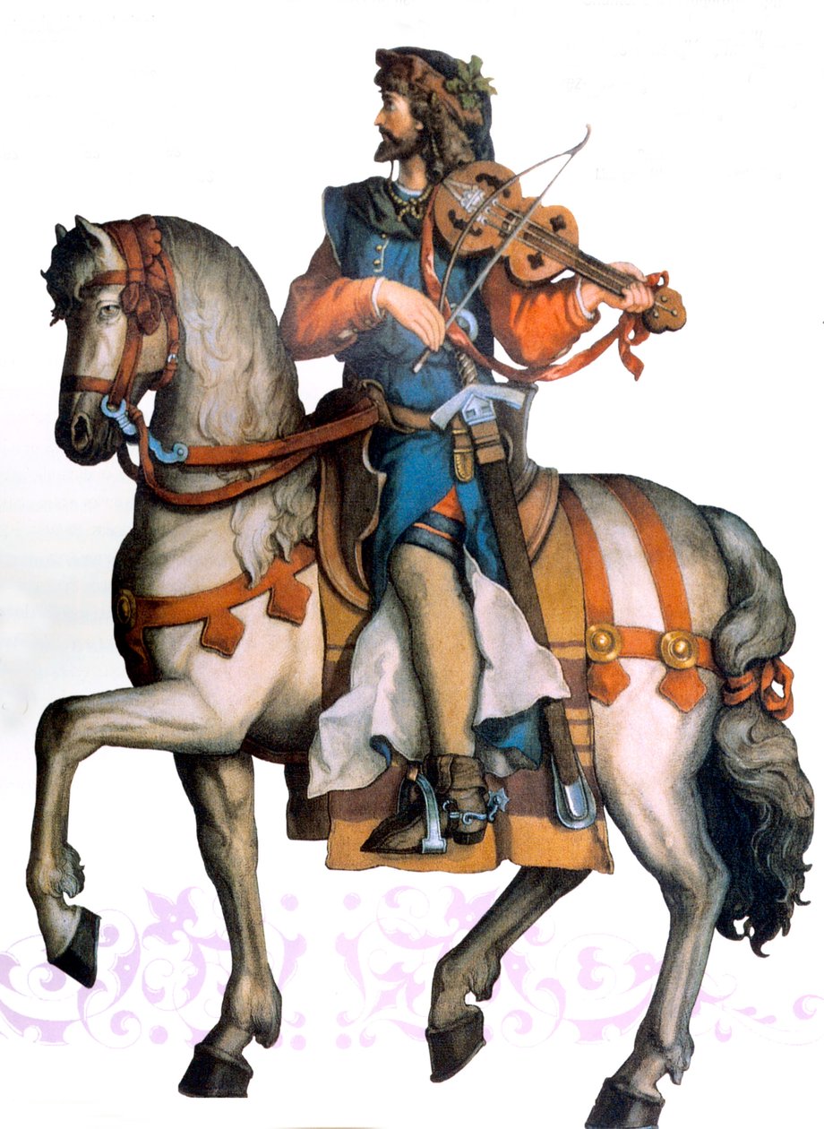 Walther von der Vogelweide, begin 20e eeuw (illustratie) door Unbekannter Künstler