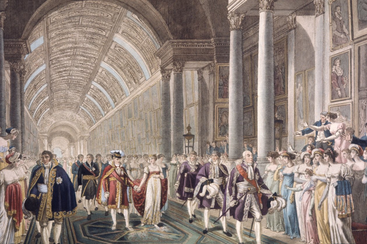 Huwelijk van Napoleon I en Marie-Louise in het Louvre paleis door Unbekannter Künstler