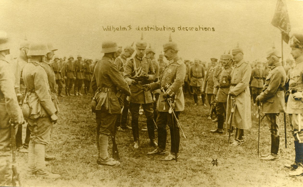 Eerste Wereldoorlog: Keizer Wilhelm II deelt onderscheidingen uit door Unbekannter Künstler