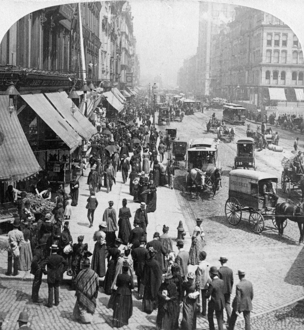 Een straatbeeld in Chicago, Illinois, VS door Underwood and Underwood