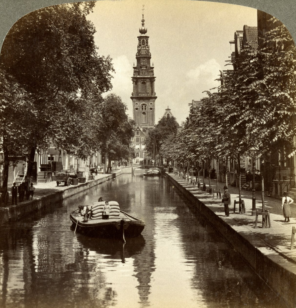 Kanaal, Amsterdam, Nederland door Underwood and Underwood