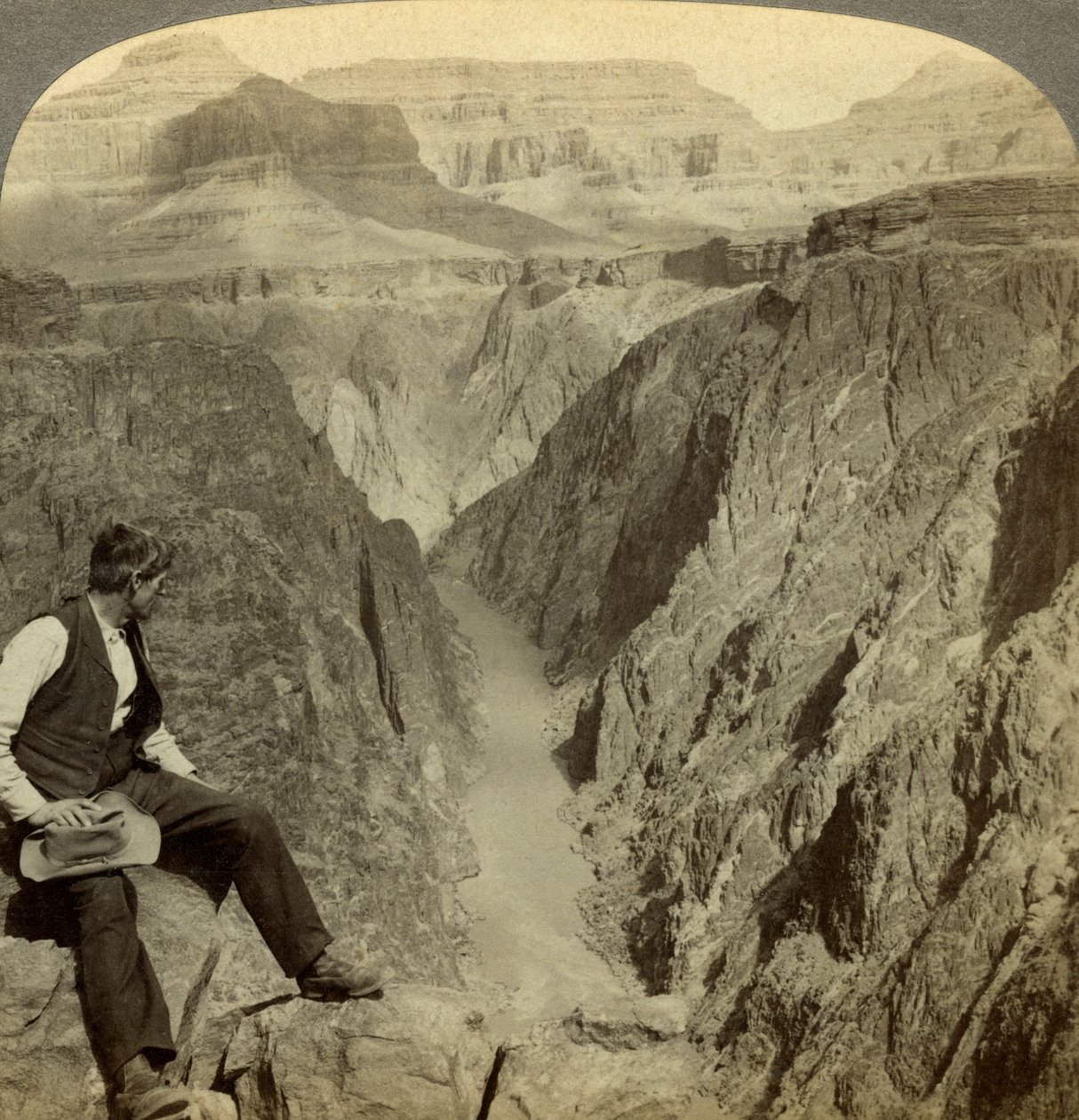 Colorado River, Grand Canyon, Arizona, VS door Underwood and Underwood