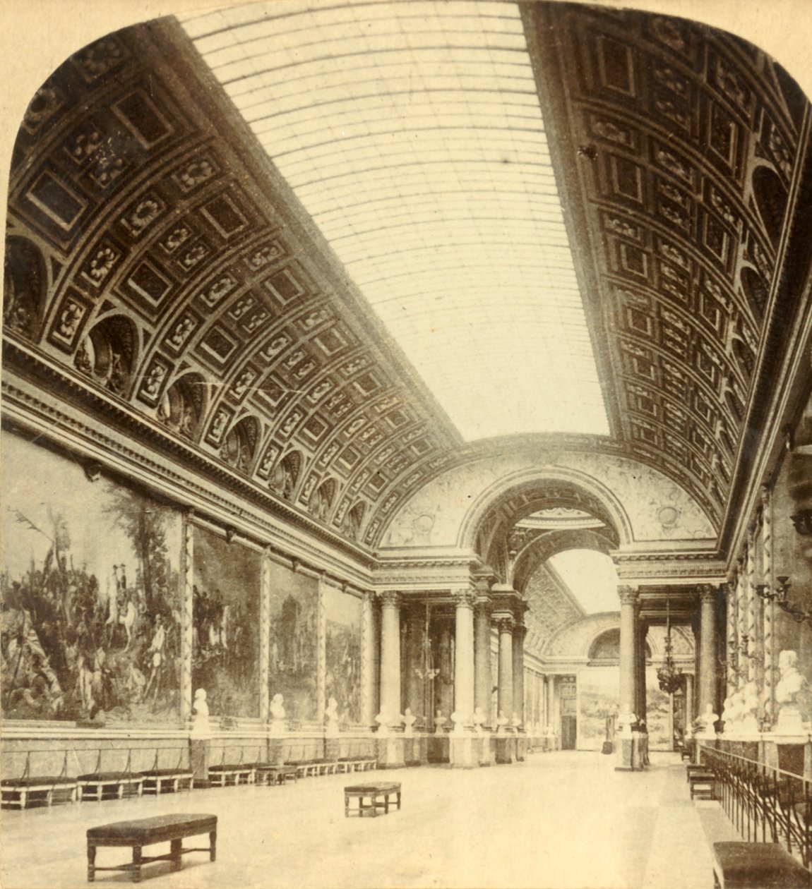 Galerij der Slagen, Versailles, c1900 door Underwood and Underwood