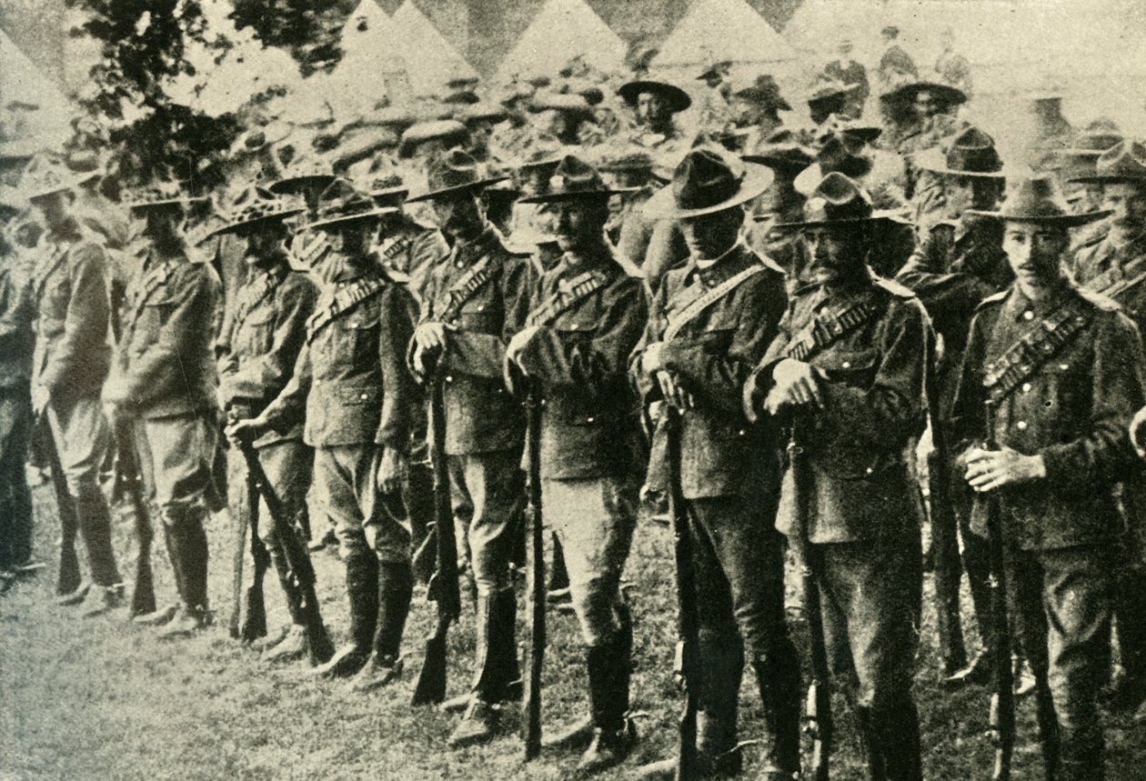 Soldaten uit Australië, Nieuw-Zeeland, Canada en Zuid-Afrika, 1914-1918, ca. 1920 door Underwood and Underwood
