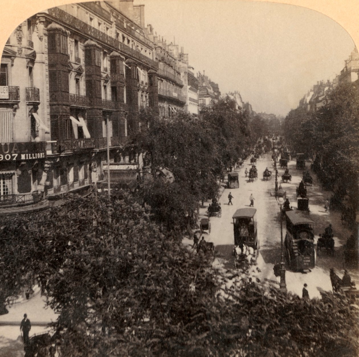 De Grote Boulevard, Parijs, Frankrijk, 1894 door Underwood and Underwood