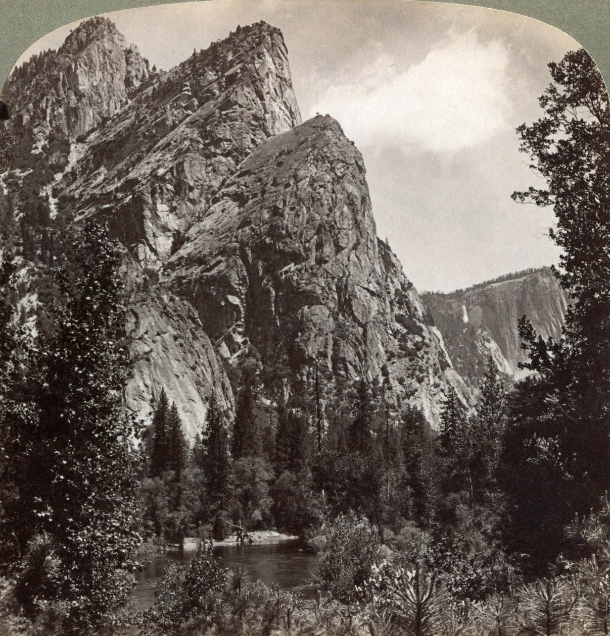 De Drie Broers, Yosemite Valley, Californië, VS, 1902 door Underwood and Underwood