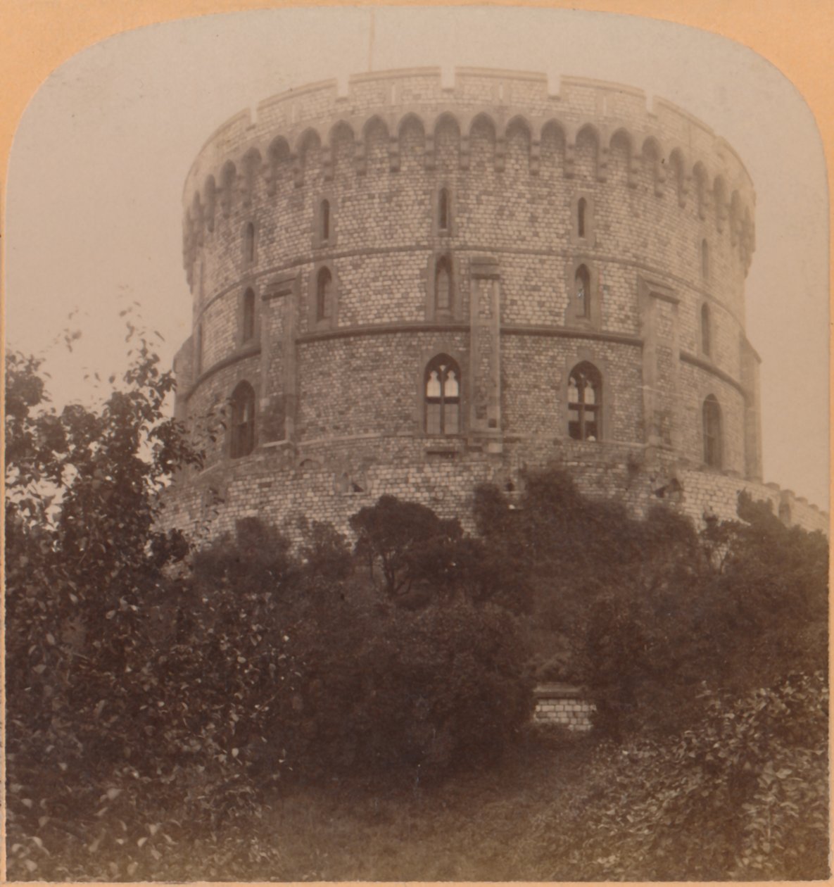 De ronde Toren, Windsor, Engeland - de Kasteelgevangenis van Edward III tot Karel II, 1900 door Underwood and Underwood