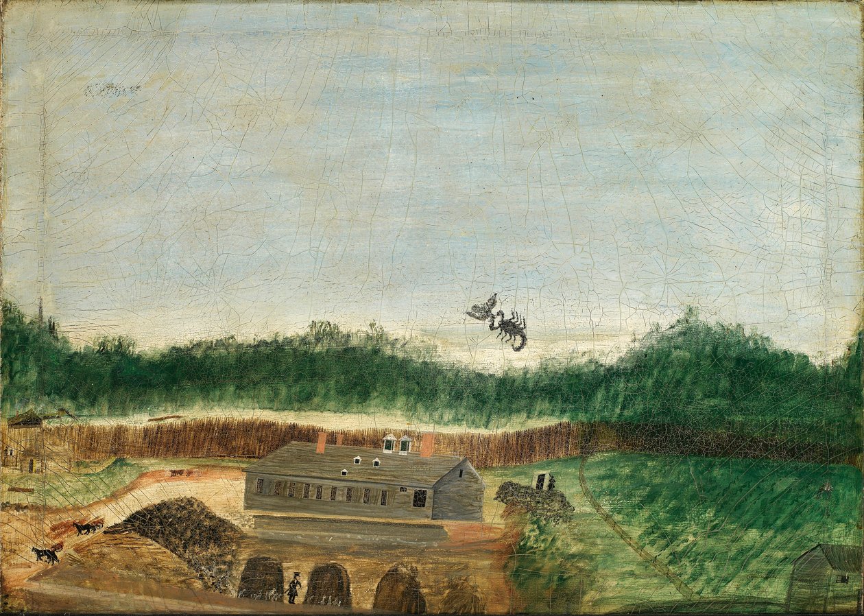 Landschap met schorpioen en vogel door Unidentified