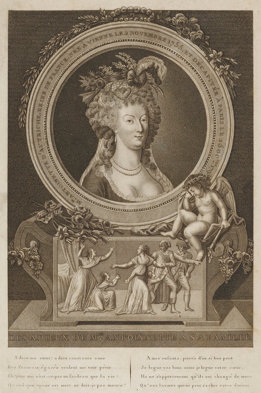 Marie Antoinettes afscheid van haar familie door Unidentified