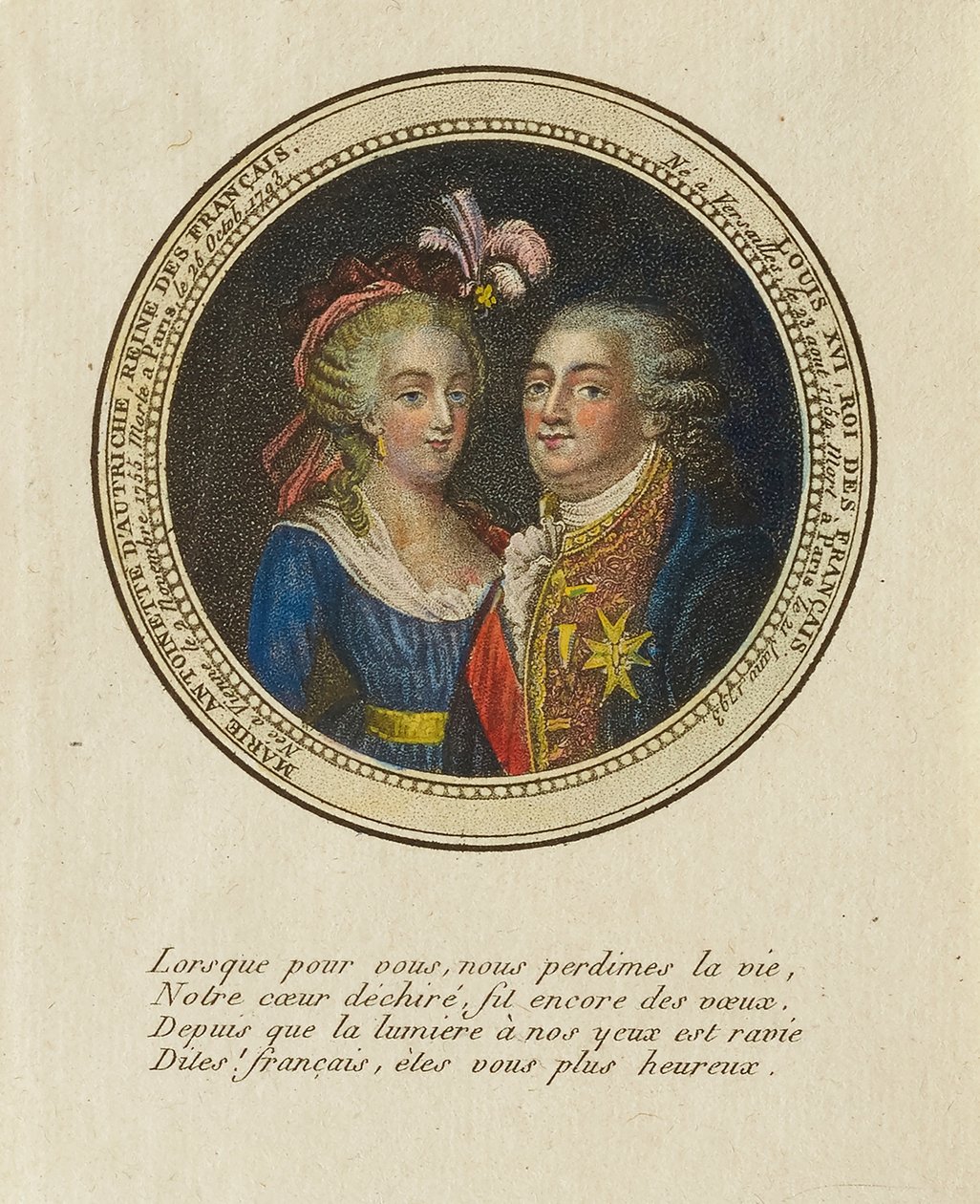 Marie Antoinette van Oostenrijk, koningin van Frankrijk; Lodewijk XVI, koning van Frankrijk door Unidentified