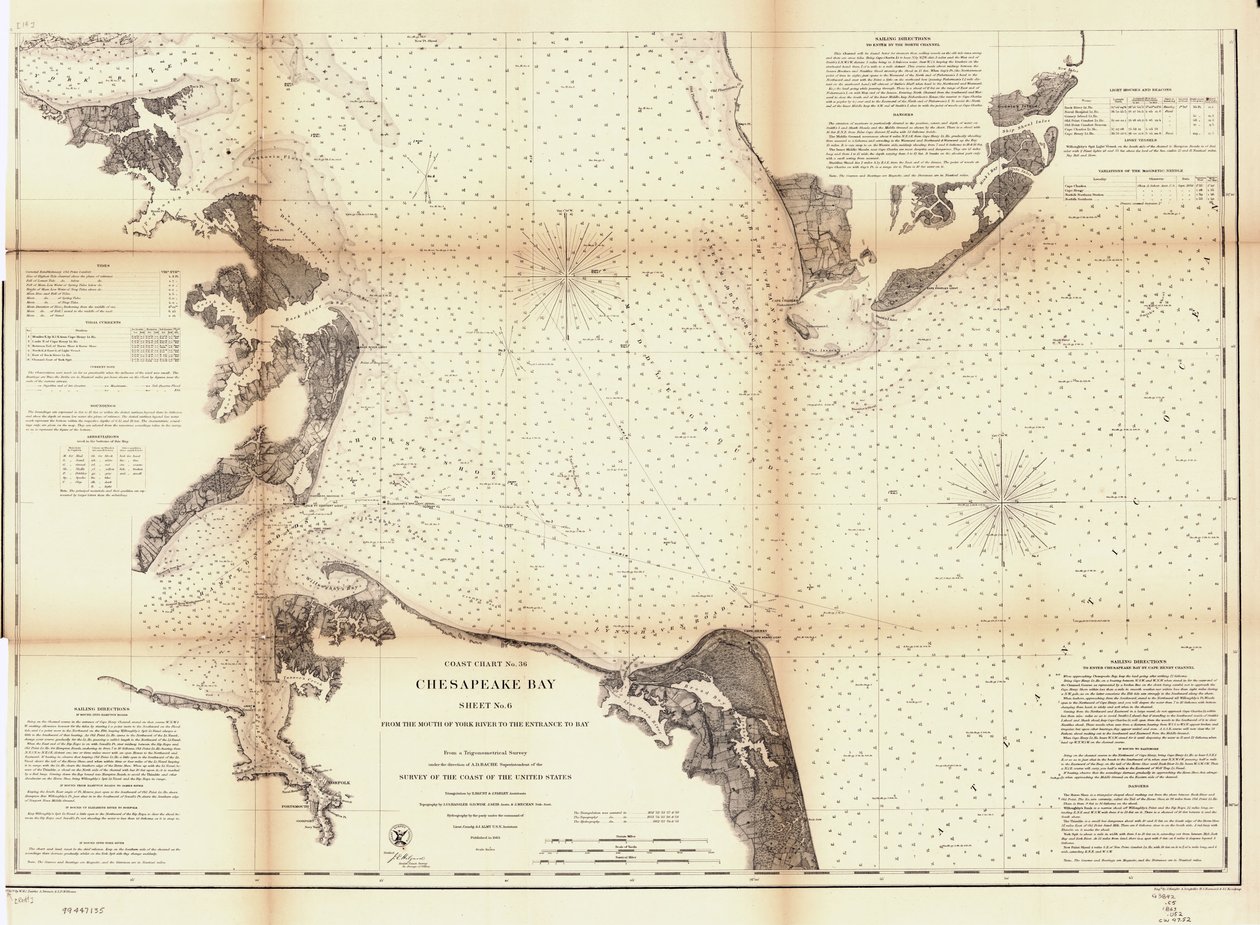 Chesapeake Bay. Sheet 6, van de monding van York River tot de ingang van de baai. LOC 99447135 door United States Coast Survey