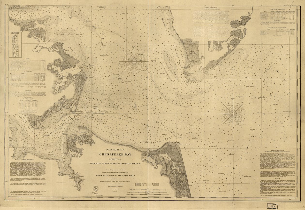 Chesapeake Bay, Sheet no. 1, York River, Hampton Roads, Chesapeake ingang... LOC 99447134 door United States Coast Survey