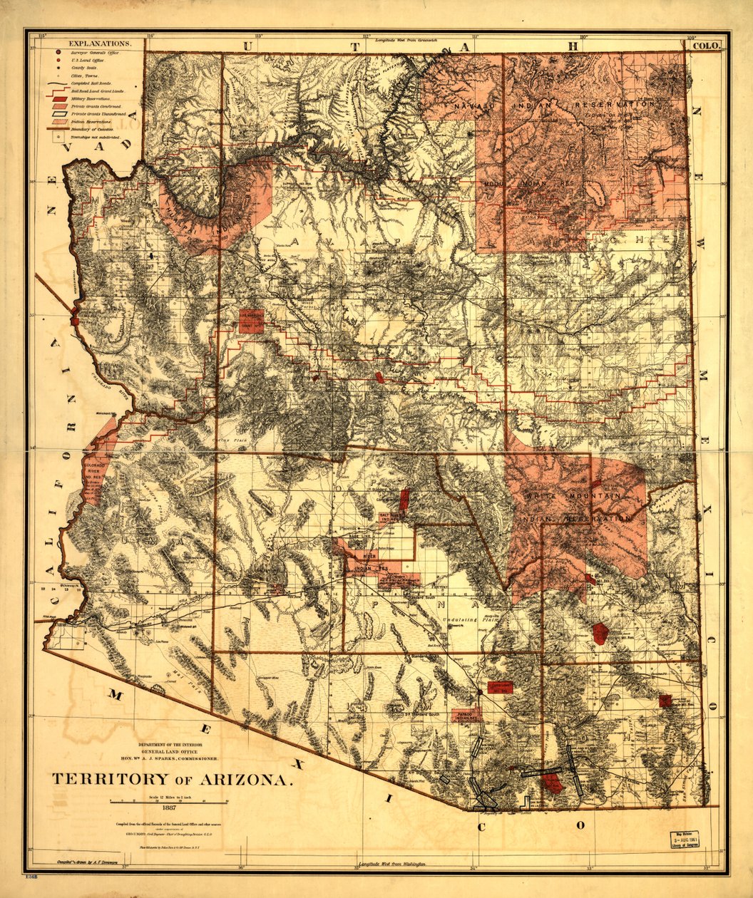 Territorium van Arizona door United States. General Land Office