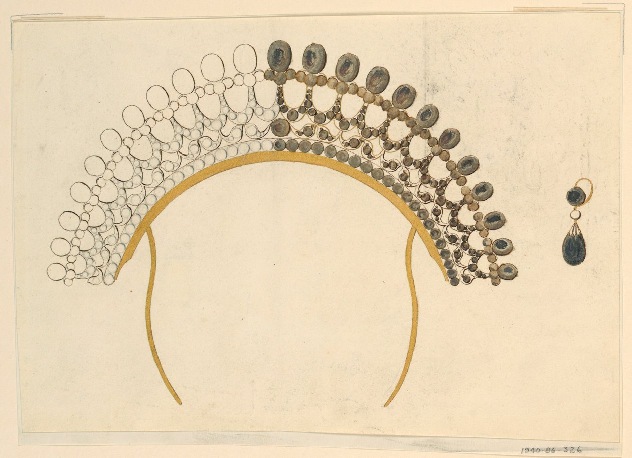 Ontwerp voor een kam en oorbel, ca. 1815 door Unknown