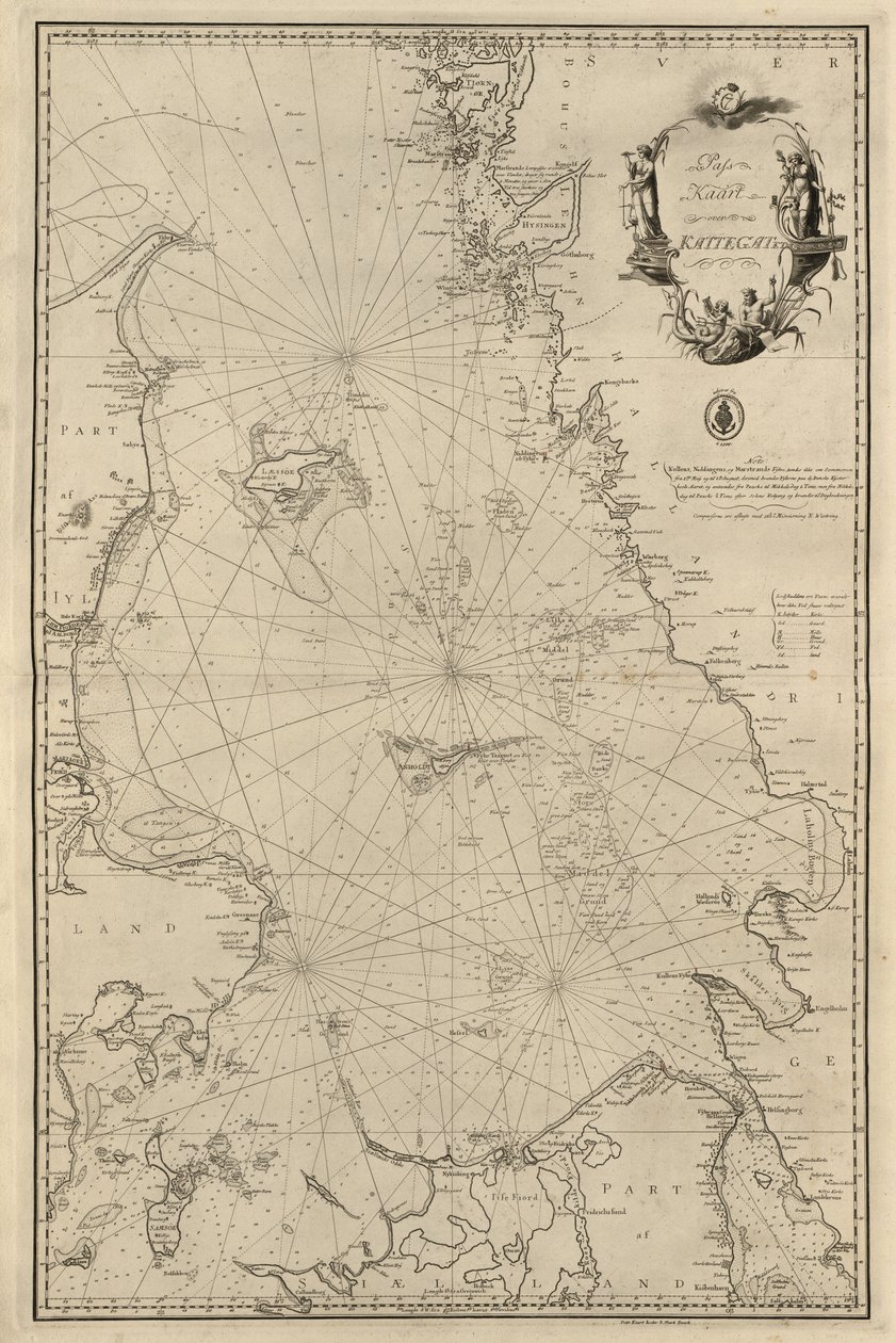 Kaart uit de kaartcollectie van de Nationale Bibliotheek. De kaart toont Kattegat door Unknown