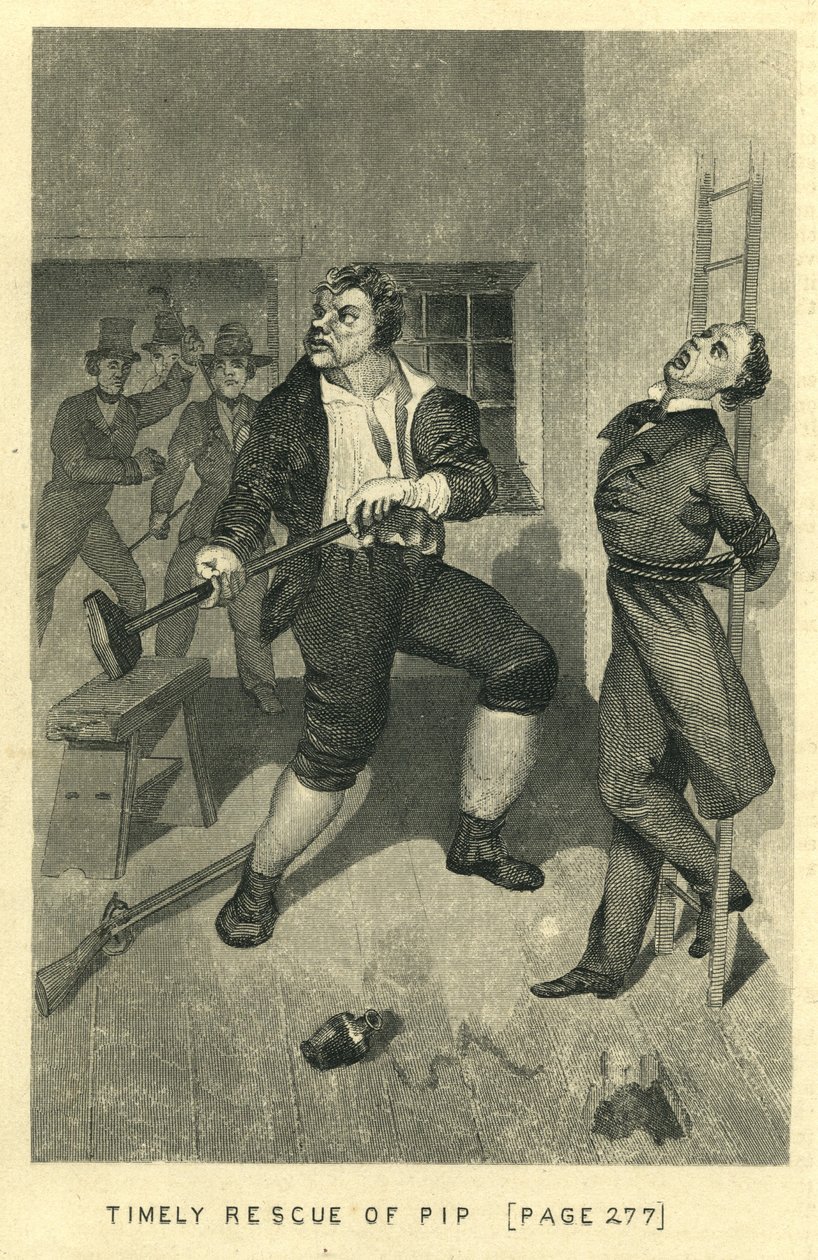 Grote Verwachtingen - Tijdige Redding van Pip, 1862 door Unbekannt Unbekannt
